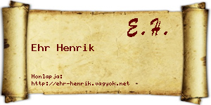Ehr Henrik névjegykártya