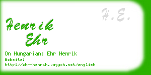 henrik ehr business card